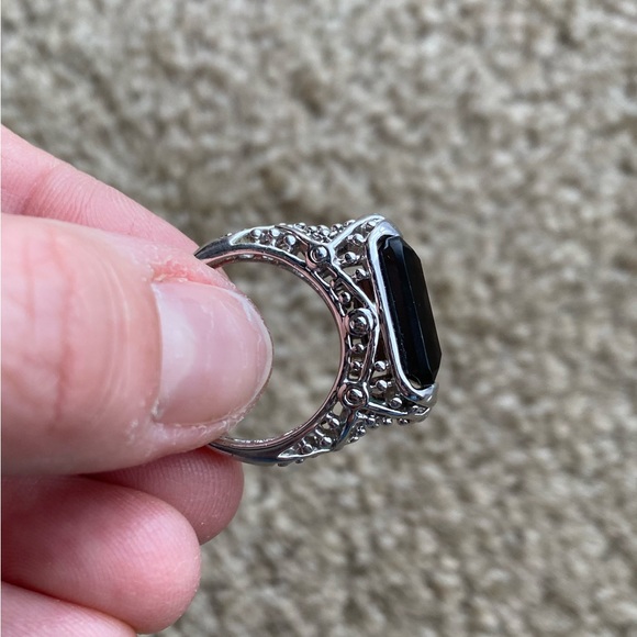 Lia Sophia Dark Brown Smoky Quartz and Silver Ring, size 7 - Picture 4 of 7